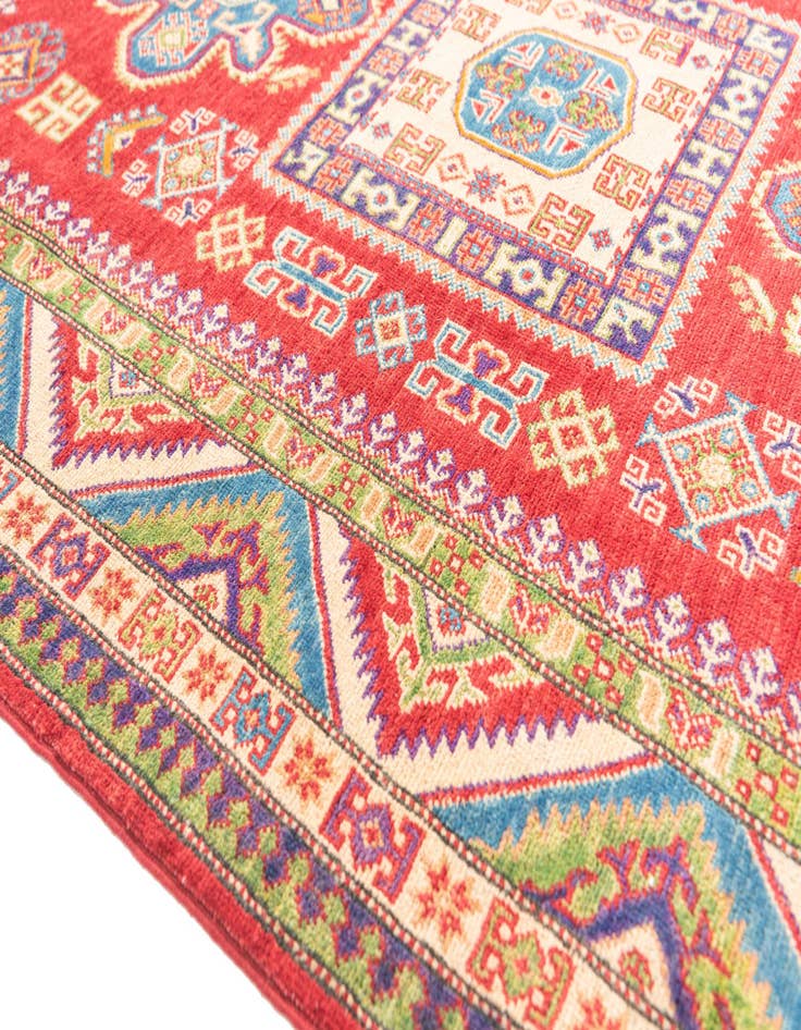 Detail image of  4' 10 x 7' 1  Hand Knotted Kazak Rug
