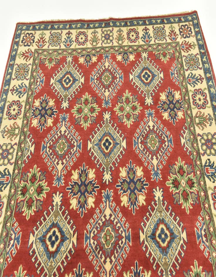 Detail image of  5' 8 x 8'  Hand Knotted Kazak Rug