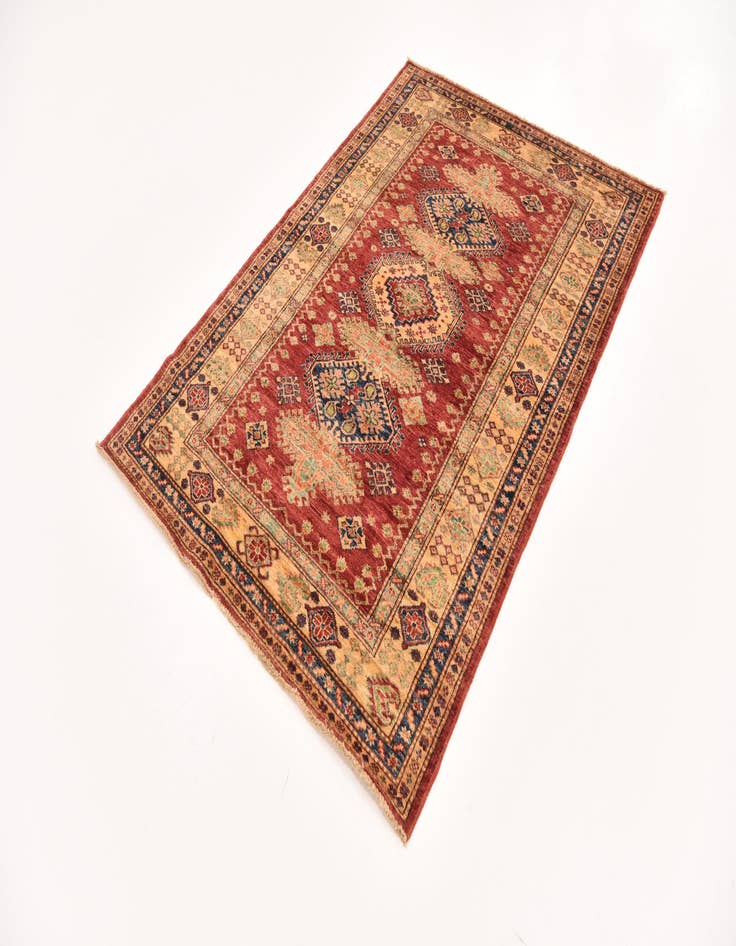 Detail image of  4' x 5' 10  Hand Knotted Kazak Oriental Rug