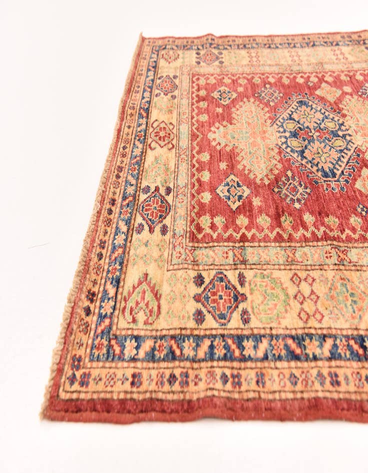 Detail image of  4' x 5' 10  Hand Knotted Kazak Oriental Rug