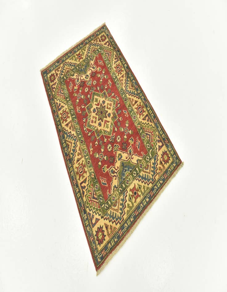 Detail image of  2' 8 x 4'  Hand Knotted Kazak Rug