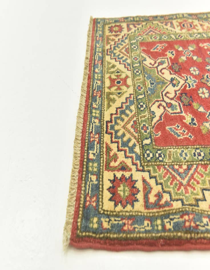 Detail image of  2' 8 x 4'  Hand Knotted Kazak Rug