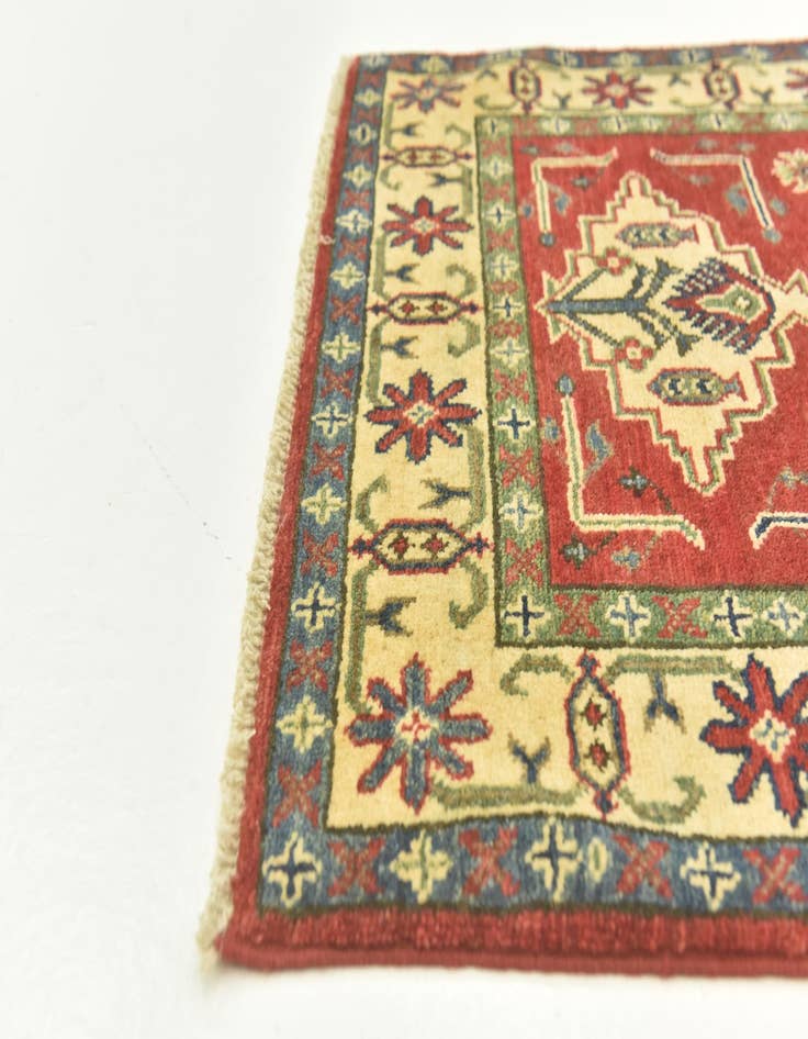 Detail image of  2' 9 x 4' 3  Hand Knotted Kazak Rug