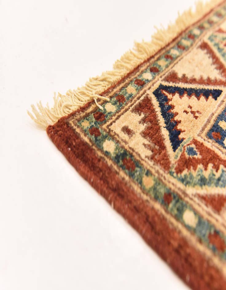Detail image of  3' 1 x 4' 10  Hand Knotted Kazak Rug