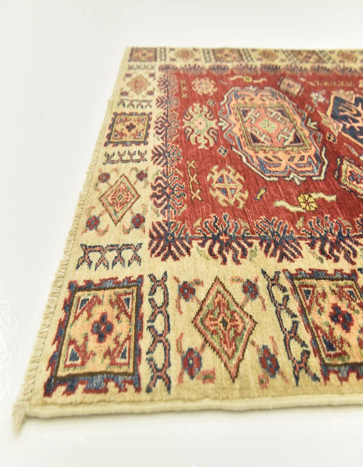 Detail image of  3' 5 x 4' 10  Hand Knotted Kazak Oriental Rug