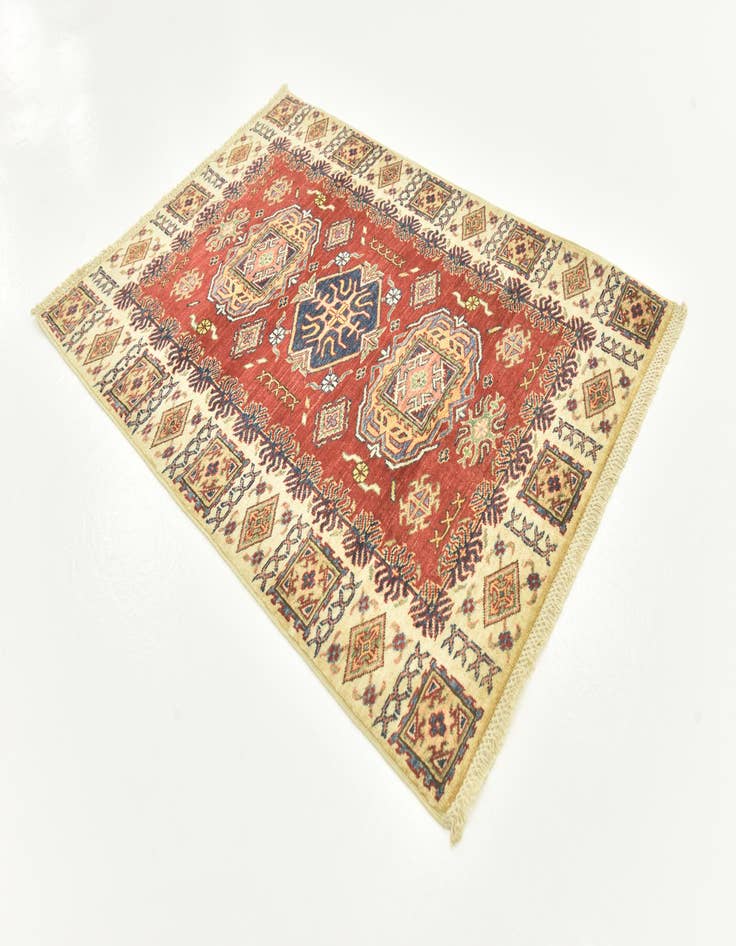 Detail image of  3' 4 x 4' 10  Hand Knotted Kazak Oriental Rug