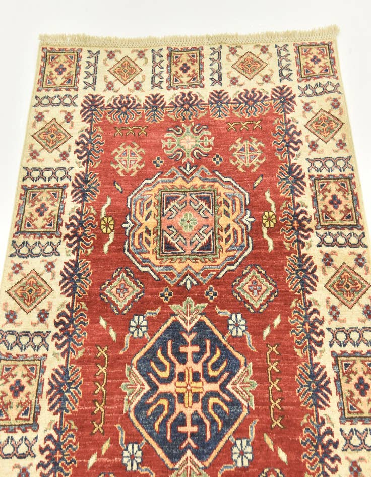 Detail image of  3' 4 x 4' 10  Hand Knotted Kazak Oriental Rug