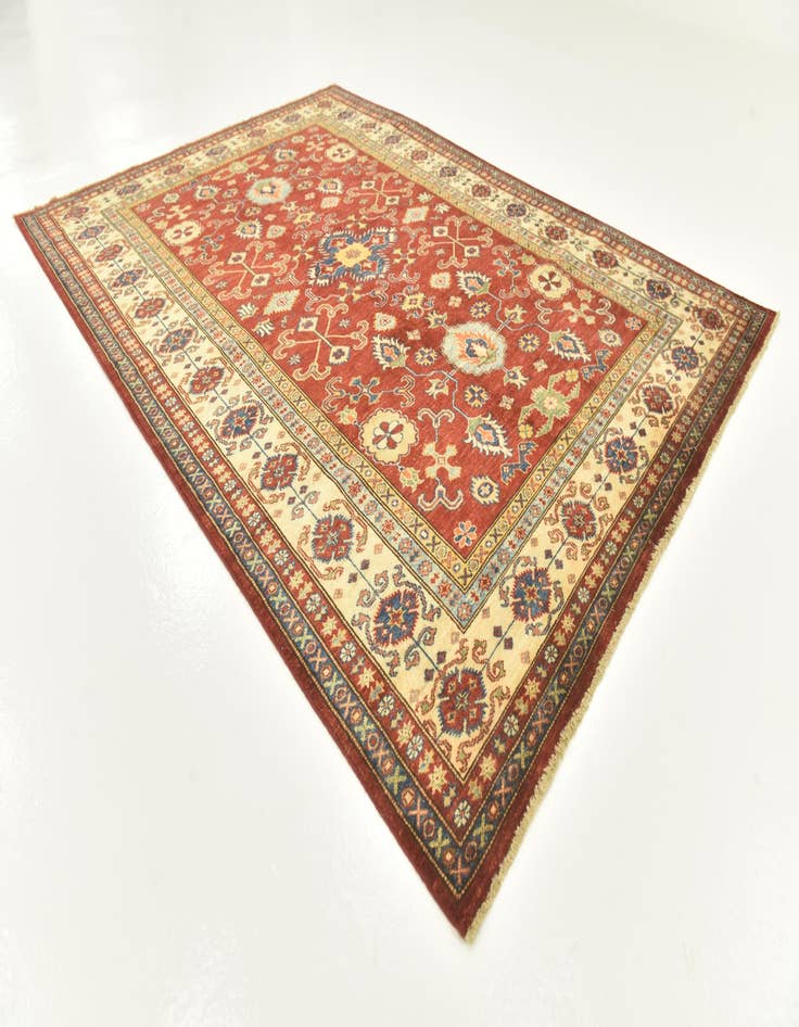 Detail image of  5' 9 x 8'  Hand Knotted Kazak Oriental Rug