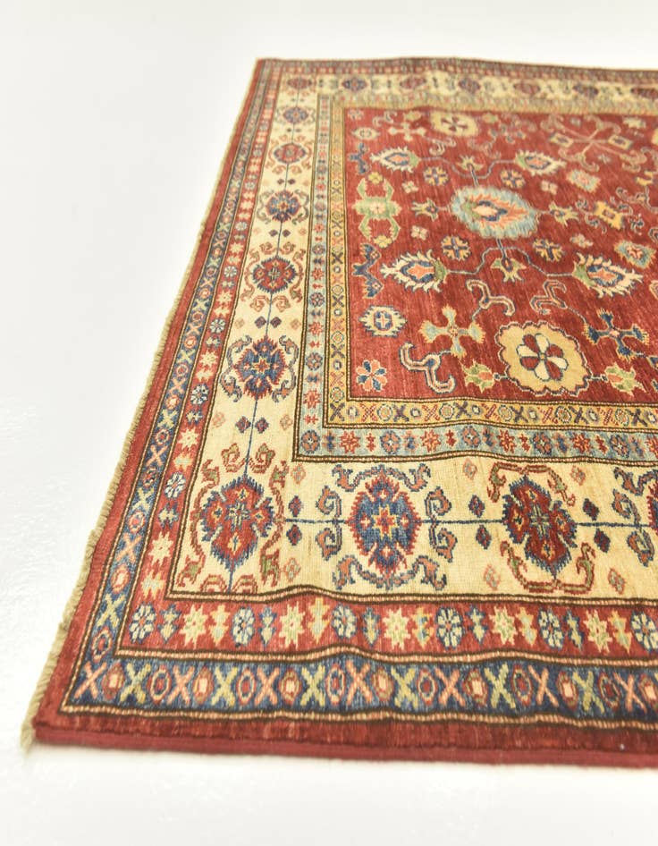 Detail image of  5' 9 x 8'  Hand Knotted Kazak Oriental Rug