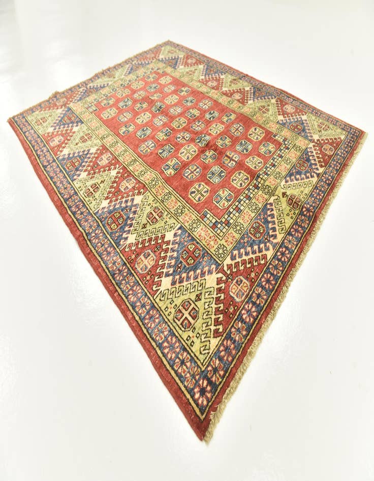 Detail image of  5' x 5' 10  Hand Knotted Kazak Oriental Rug