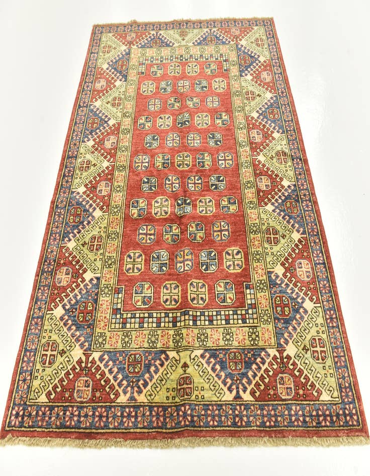 Detail image of  5' x 5' 10  Hand Knotted Kazak Oriental Rug