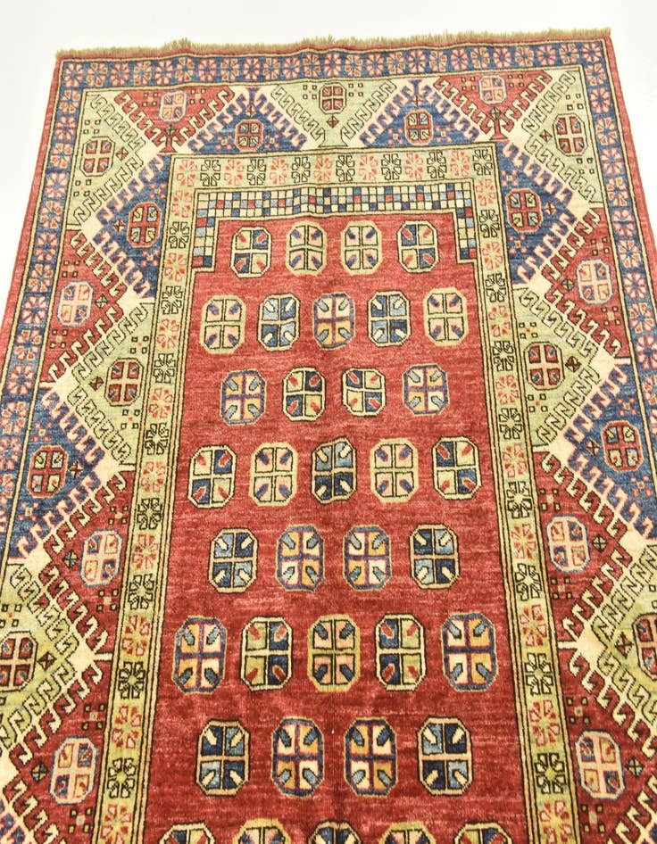 Detail image of  5' x 5' 10  Hand Knotted Kazak Oriental Rug