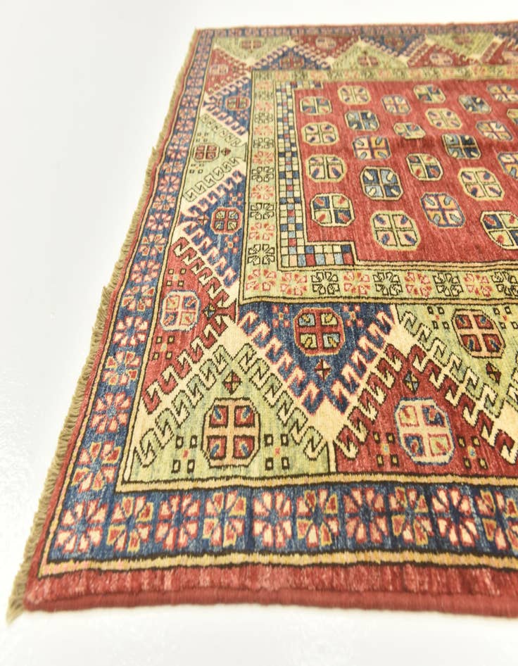 Detail image of  5' x 5' 10  Hand Knotted Kazak Oriental Rug