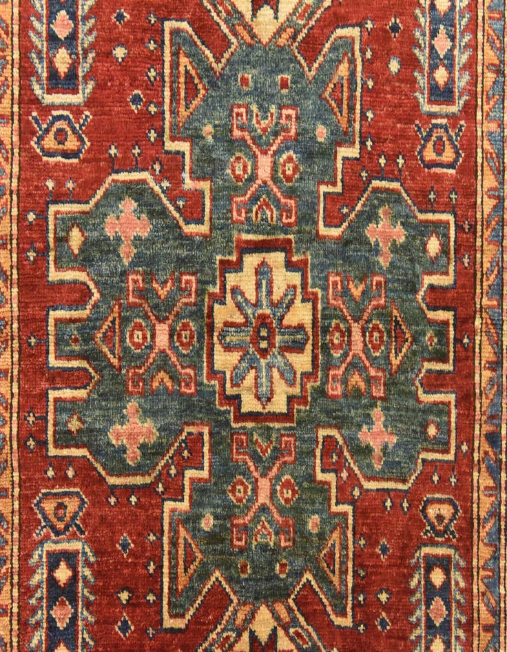 Detail image of  3' 5 x 5'  Hand Knotted Kazak Oriental Rug