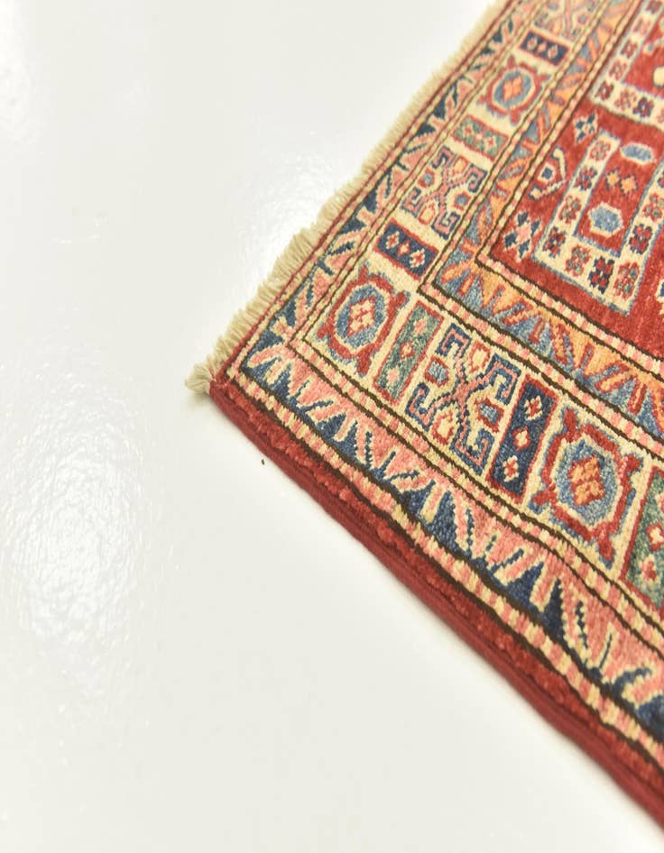 Detail image of  3' 5 x 5'  Hand Knotted Kazak Oriental Rug