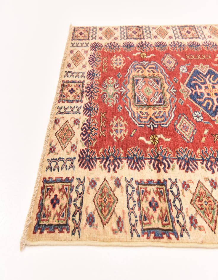 Detail image of  3' 4 x 4' 10  Hand Knotted Kazak Oriental Rug