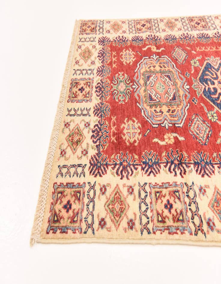 Detail image of  3' 4 x 4' 10  Hand Knotted Kazak Oriental Rug