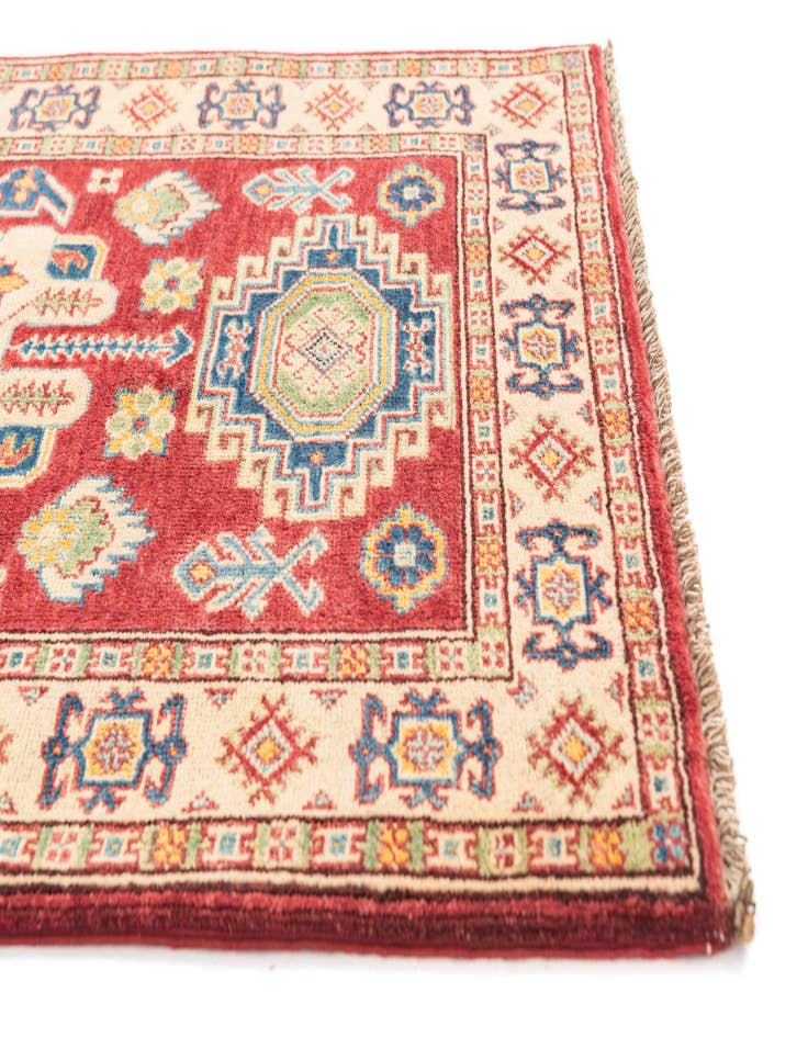 Detail image of  2' 8 x 4'  Hand Knotted Kazak Rug