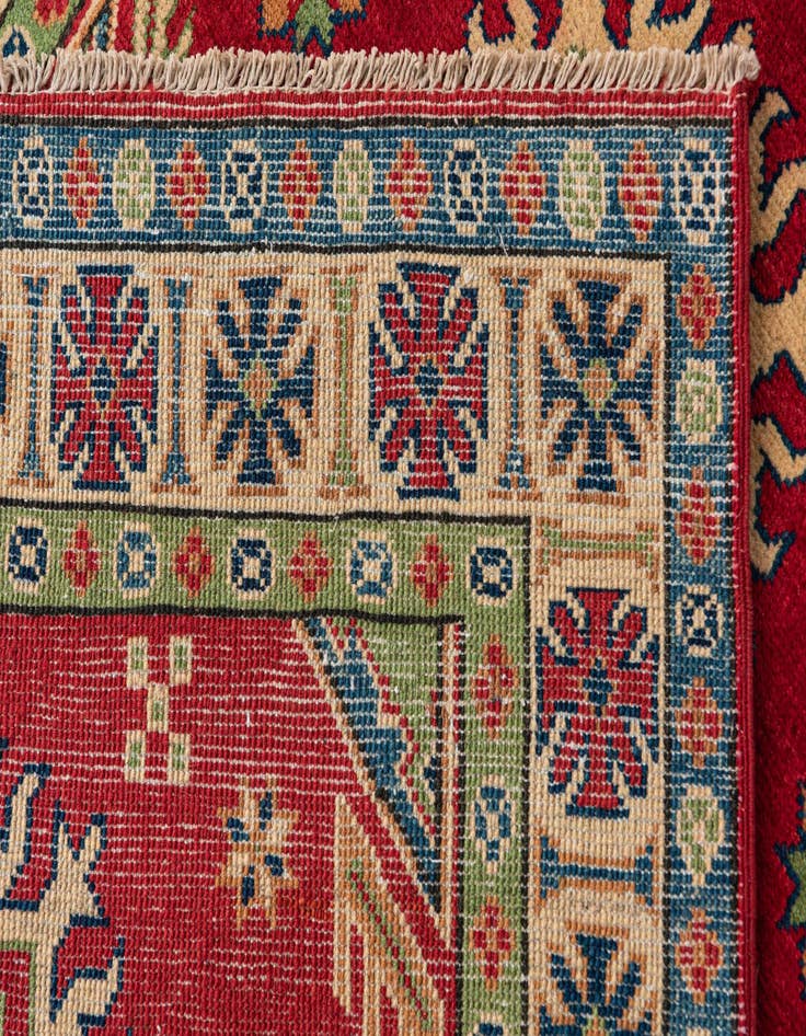 Detail image of  3' 4 x 5'  Hand Knotted Kazak Rug