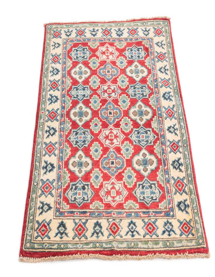 Detail image of  2' 10 x 4'  Hand Knotted Kazak Rug