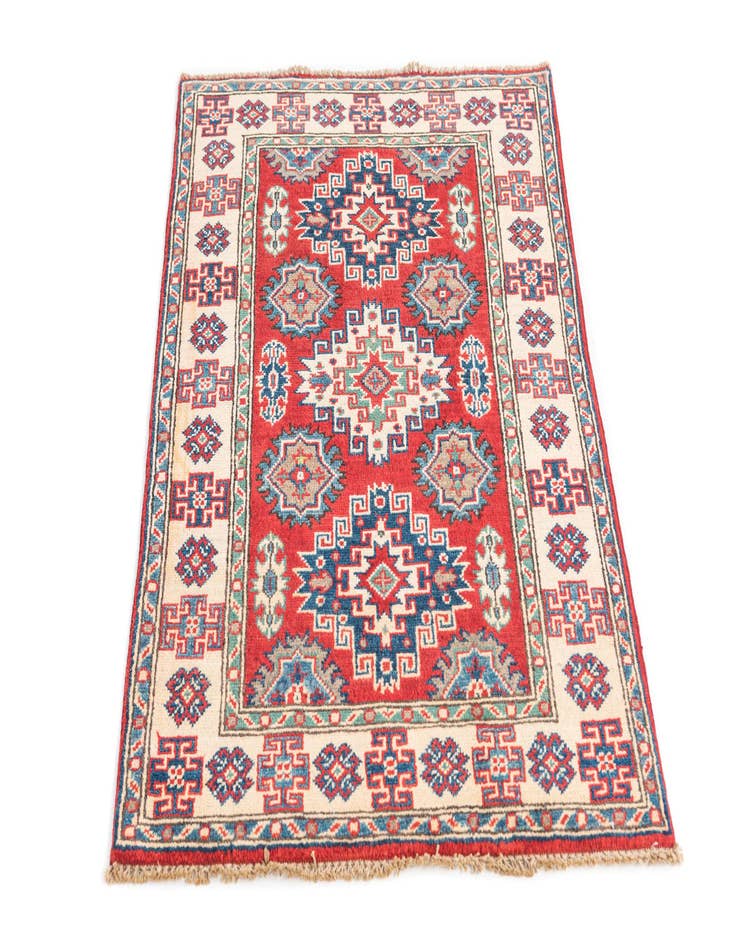 Detail image of  2' 8 x 4'  Hand Knotted Kazak Rug