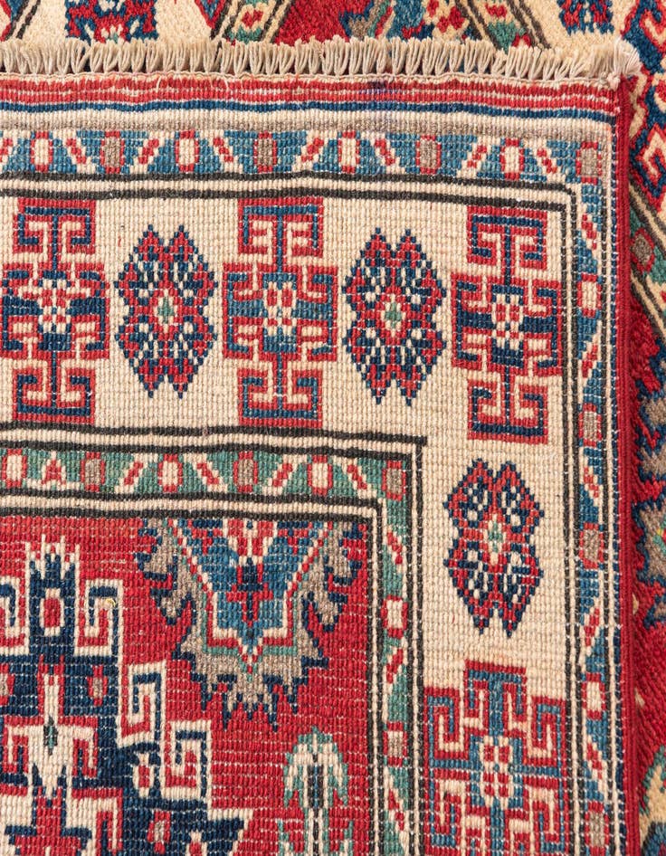 Detail image of  2' 8 x 4'  Hand Knotted Kazak Rug