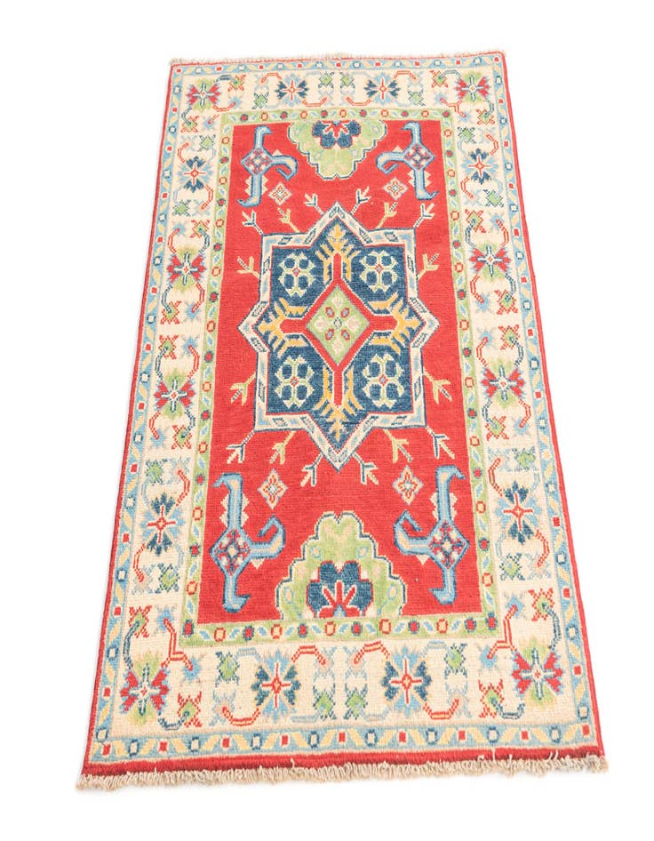 Detail image of  2' 9 x 4'  Hand Knotted Kazak Rug