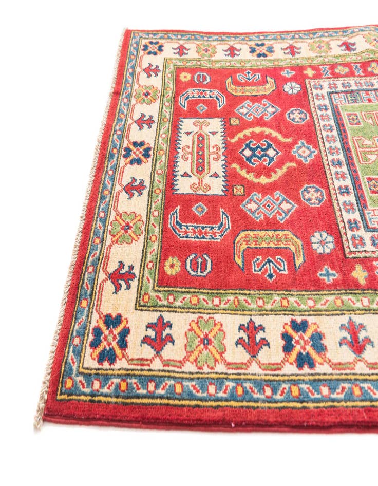 Detail image of  3' 5 x 5'  Hand Knotted Kazak Rug