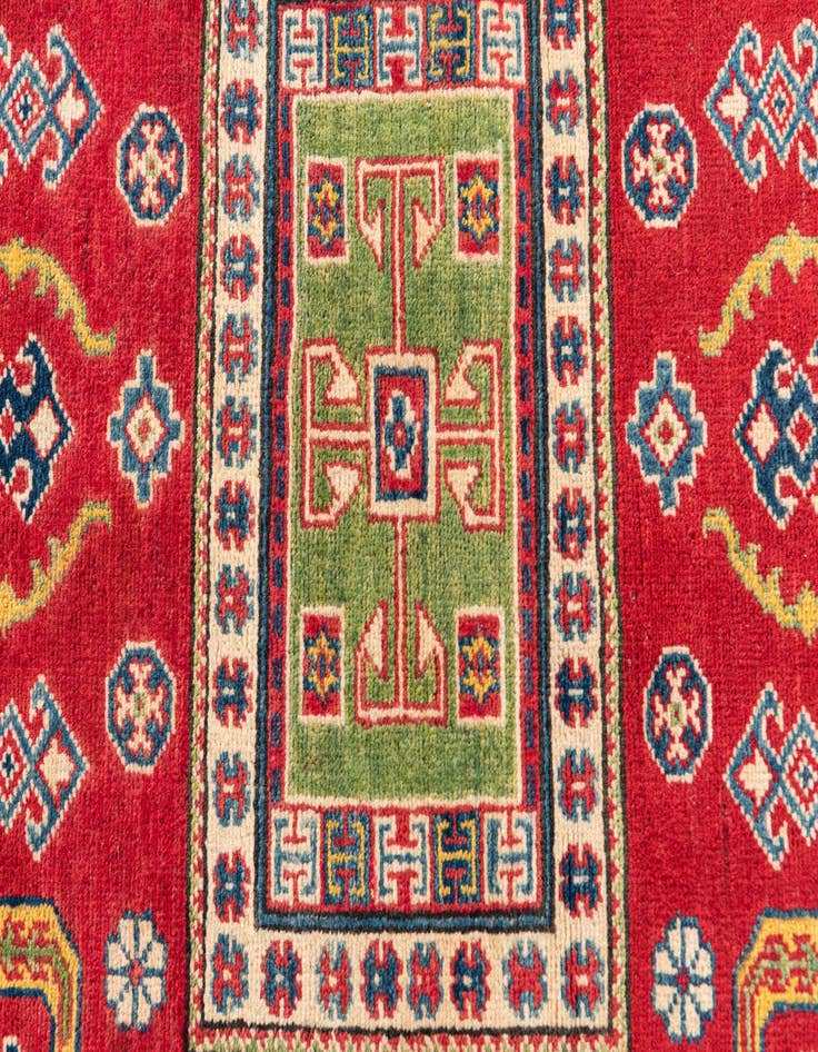 Detail image of  3' 5 x 5'  Hand Knotted Kazak Rug
