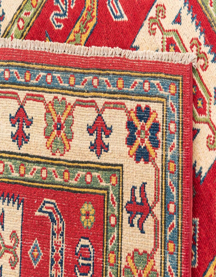 Detail image of  3' 5 x 5'  Hand Knotted Kazak Rug