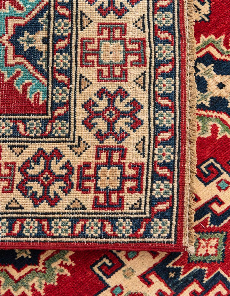 Detail image of  3' 5 x 4' 10  Hand Knotted Kazak Rug