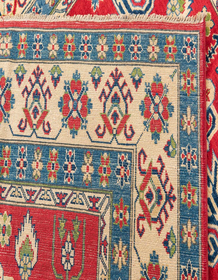 Detail image of  5' 7 x 8'  Hand Knotted Kazak Rug