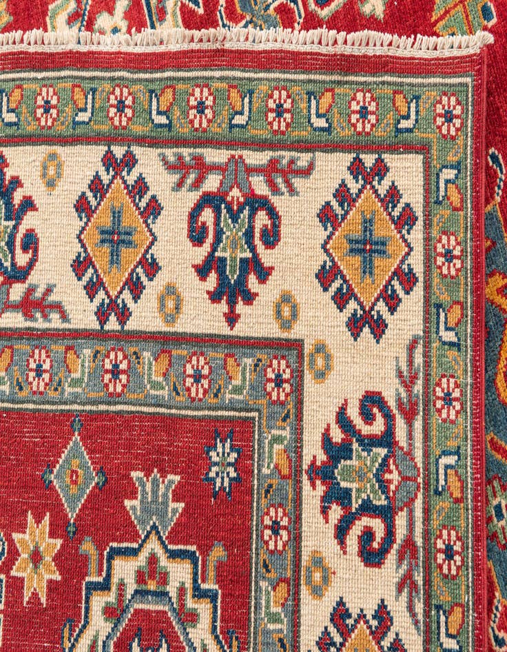 Detail image of  5' 9 x 8'  Hand Knotted Kazak Rug
