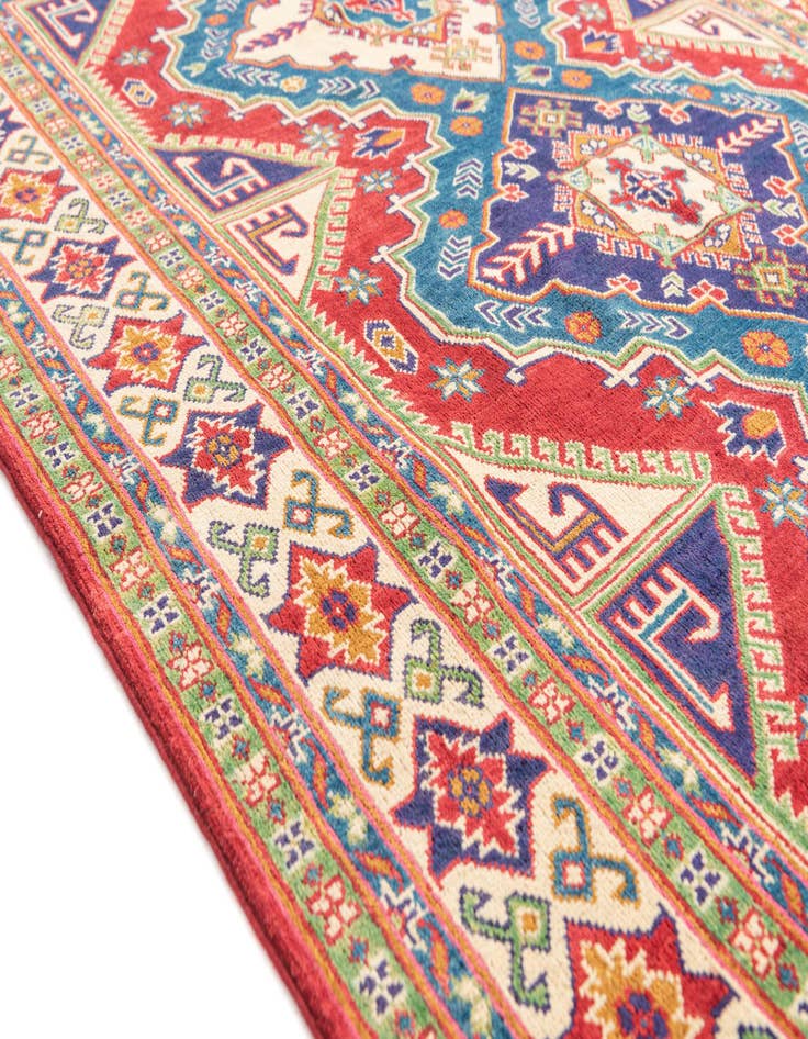 Detail image of  5' 7 x 8'  Hand Knotted Kazak Rug