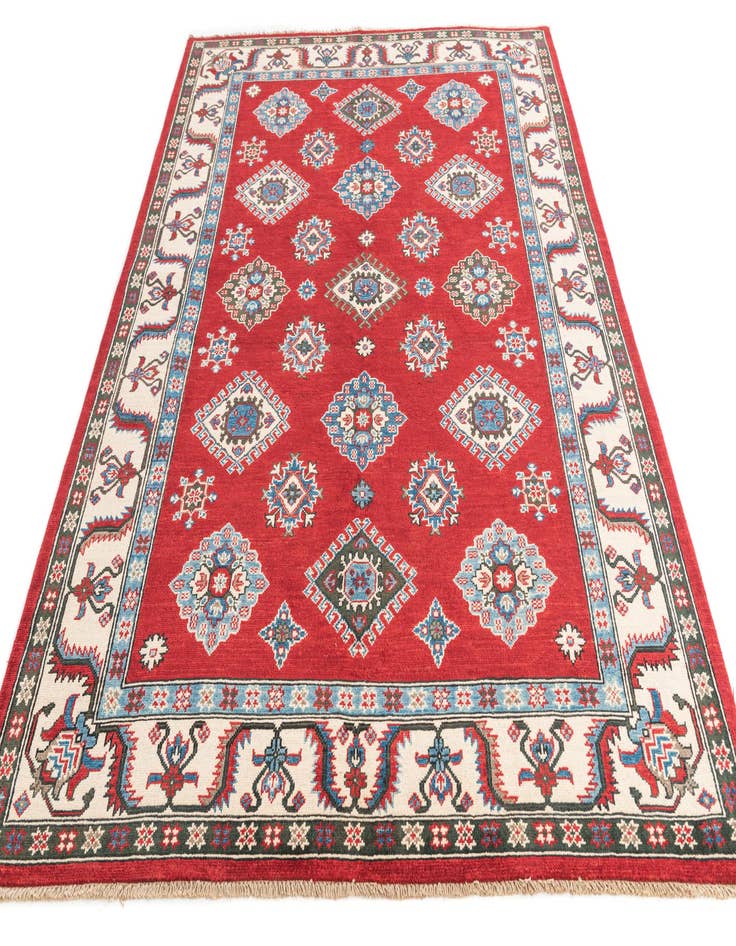 Detail image of  5' 8 x 8'  Hand Knotted Kazak Rug