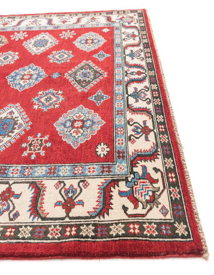 Detail image of  5' 8 x 8'  Hand Knotted Kazak Rug