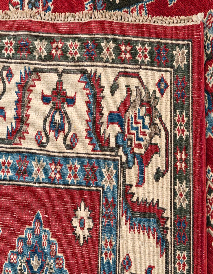 Detail image of  5' 8 x 8'  Hand Knotted Kazak Rug