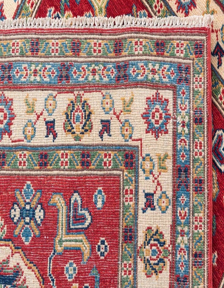 Detail image of  3' 5 x 4' 10  Hand Knotted Kazak Rug