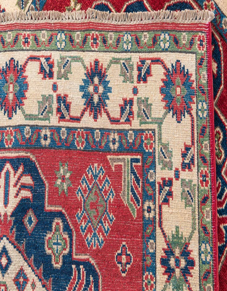 Detail image of  4' 1 x 6' 1  Hand Knotted Kazak Rug