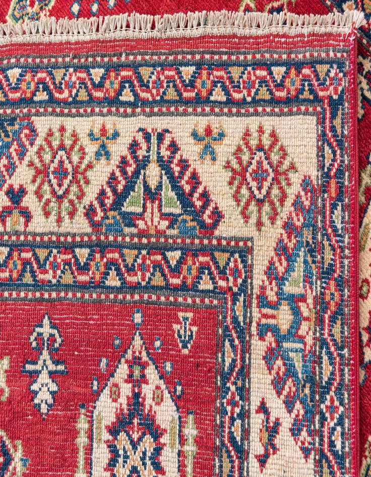 Detail image of  4' x 6' 1  Hand Knotted Kazak Rug