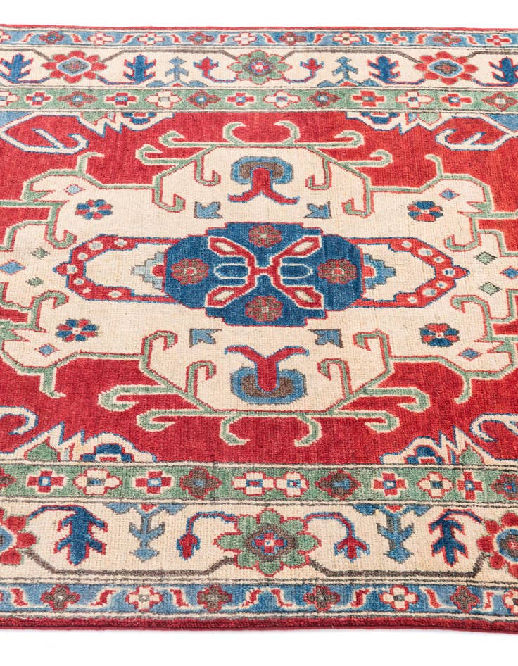 Detail image of  4' x 6' 1  Hand Knotted Kazak Rug
