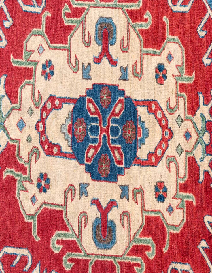 Detail image of  4' x 6' 1  Hand Knotted Kazak Rug