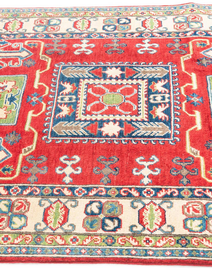 Detail image of  4' x 6' 1  Hand Knotted Kazak Rug
