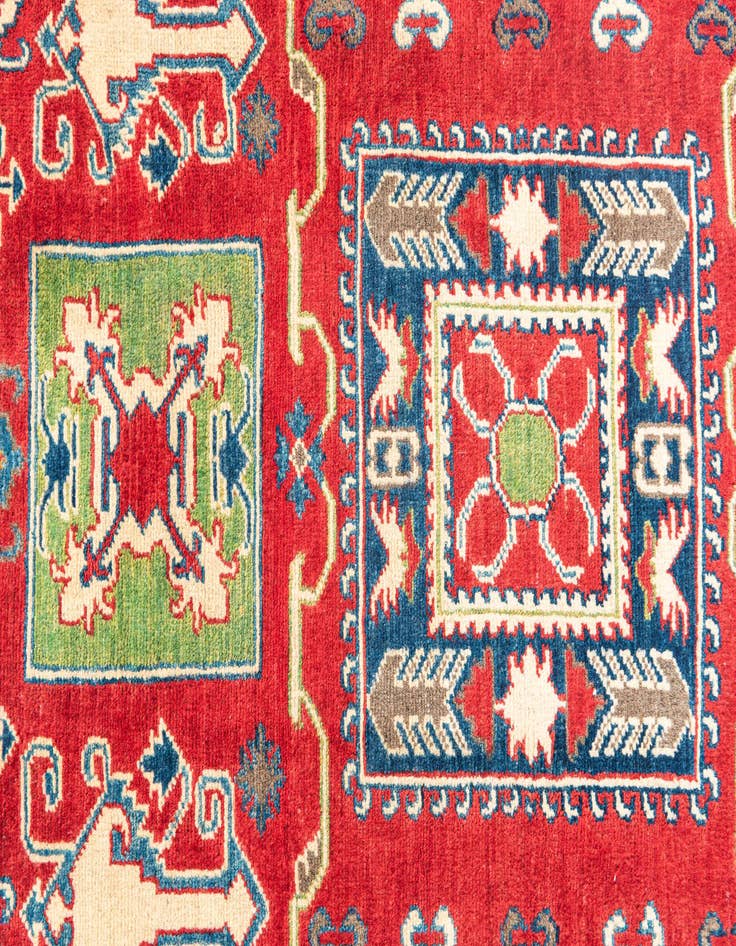 Detail image of  4' x 6' 1  Hand Knotted Kazak Rug
