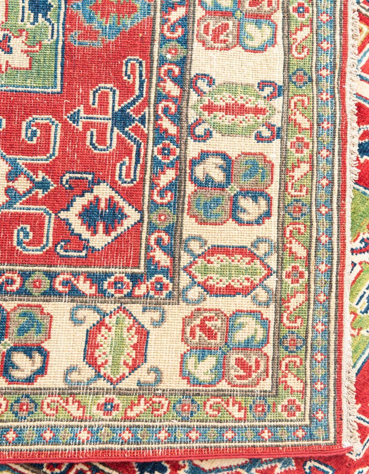 Detail image of  4' x 6' 1  Hand Knotted Kazak Rug