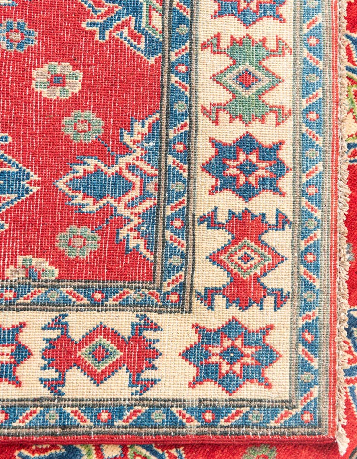Detail image of  4' x 6' 1  Hand Knotted Kazak Rug