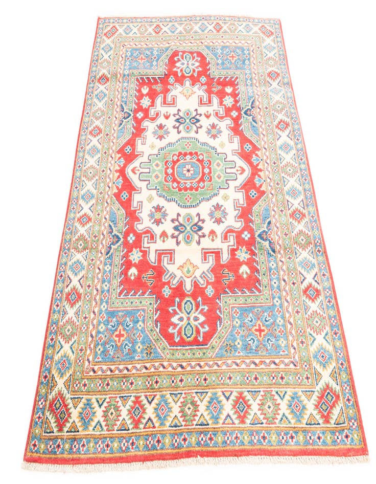 Detail image of  4' x 5' 8  Hand Knotted Kazak Rug