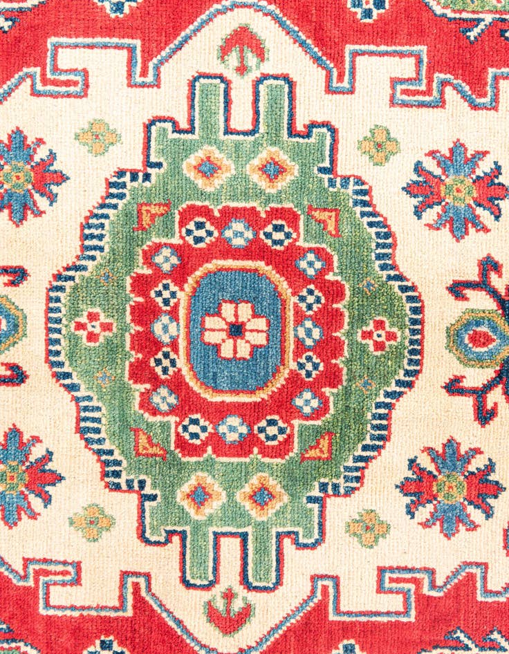 Detail image of  4' x 5' 8  Hand Knotted Kazak Rug