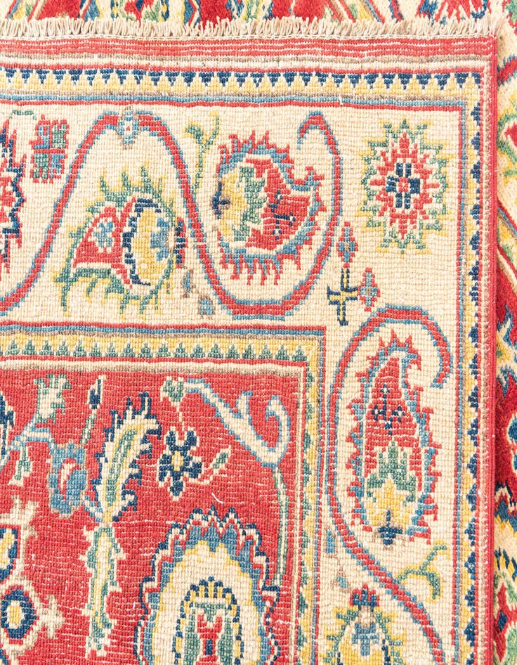 Detail image of  4' x 5' 9  Hand Knotted Kazak Rug