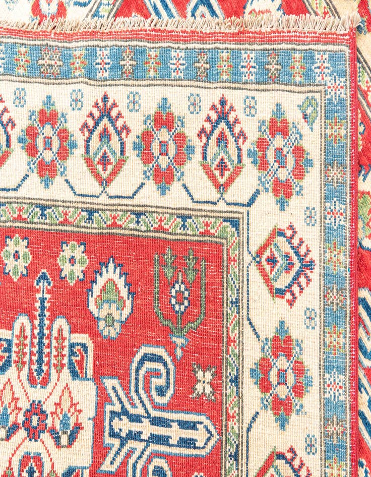 Detail image of  4' x 5' 4  Hand Knotted Kazak Rug